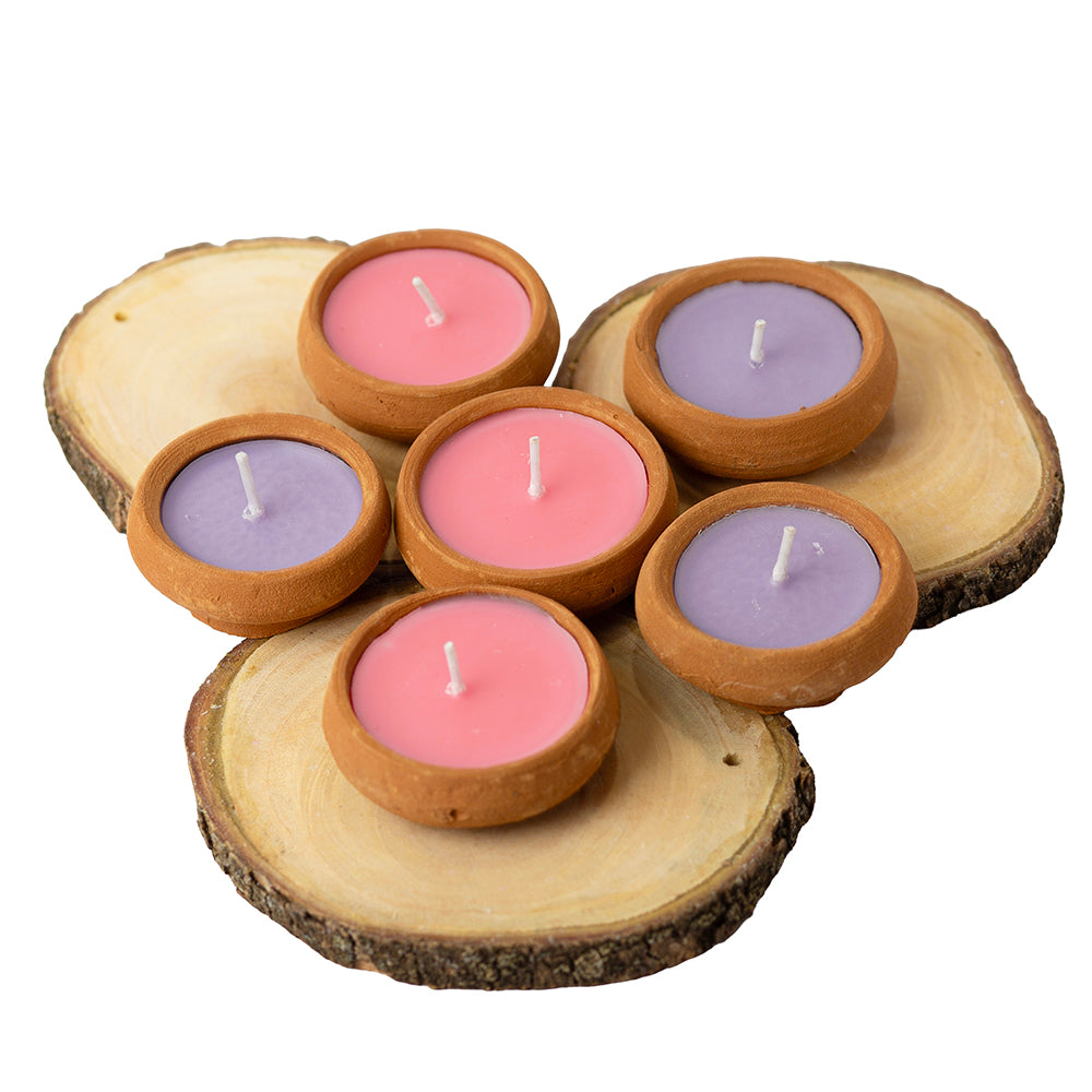 Handmade Diyas with Lavender and Rose Essence