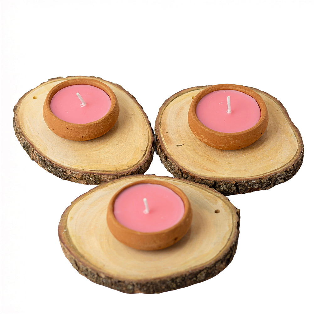Handmade Diyas with Lavender and Rose Essence