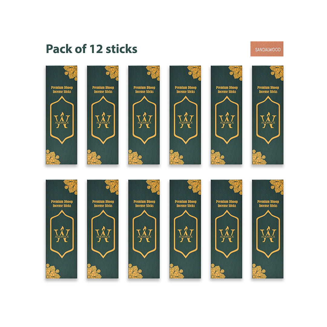 Organic Sandalwood Dhoop Sticks | Pack of 12