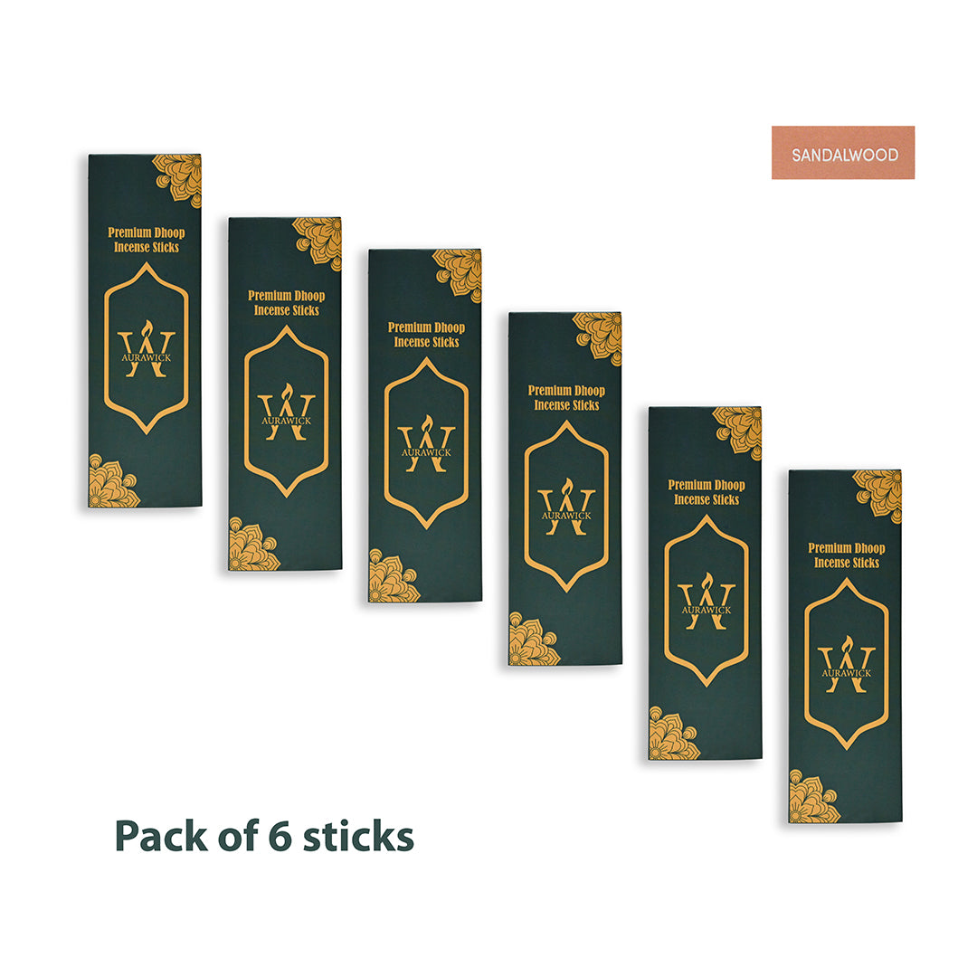 Organic Sandalwood Dhoop Sticks | Pack of 6