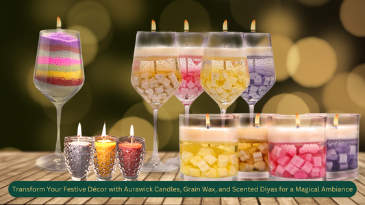 Transform Your Festive Décor with Aurawick Candles, Grain Wax, and Scented Diyas for a Magical Ambiance