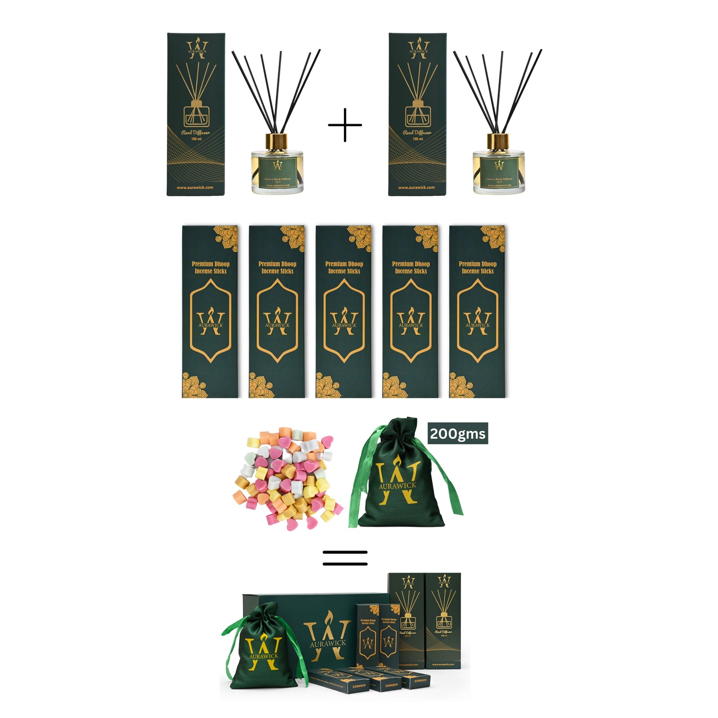 Reed Diffuser, Dhoop Sticks & Wax Melts Jumbo Gift Pack @ 2999