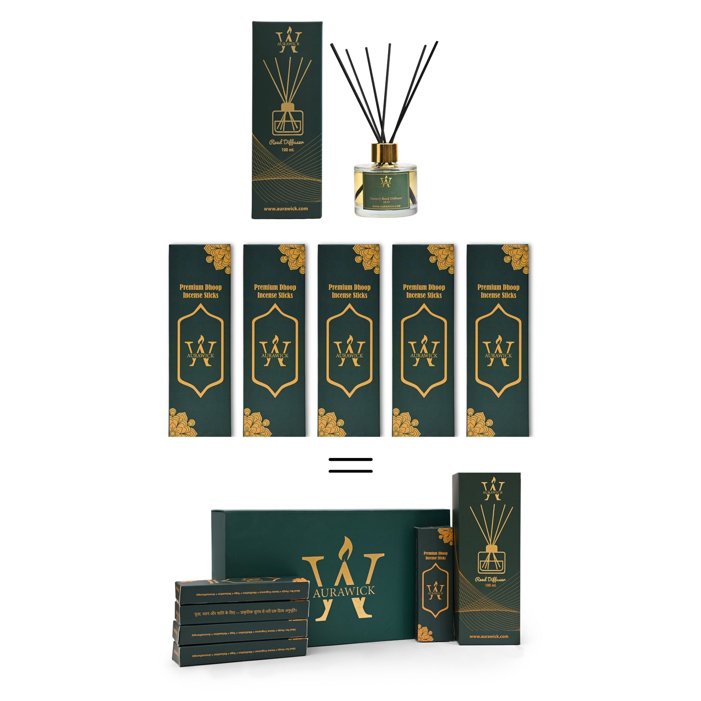 Reed Diffuser & Dhoop Sticks Gift Pack @ 1799