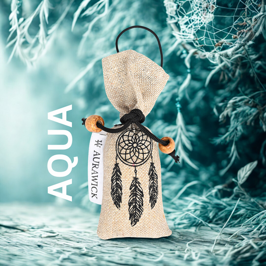 Aurawick Aura Nest Aqua – 100% Pure Camphor Air Purifier Pouch | Organic Aqua Essence Hanging Freshener for Car, Wardrobe & Bathroom | Eco-Friendly & Biodegradable | 1 Pack