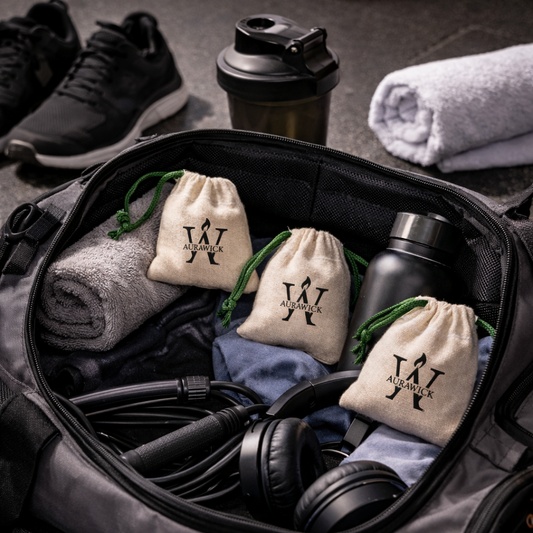 Aurawick AuraPods Festive Spice – 100% Pure Soy Wax Heart Fresheners | Vanilla & Soft Floral Organic Essence | Eco-Friendly Cotton Pouch for Car, Wardrobe & Travel | Non-Toxic Sachet