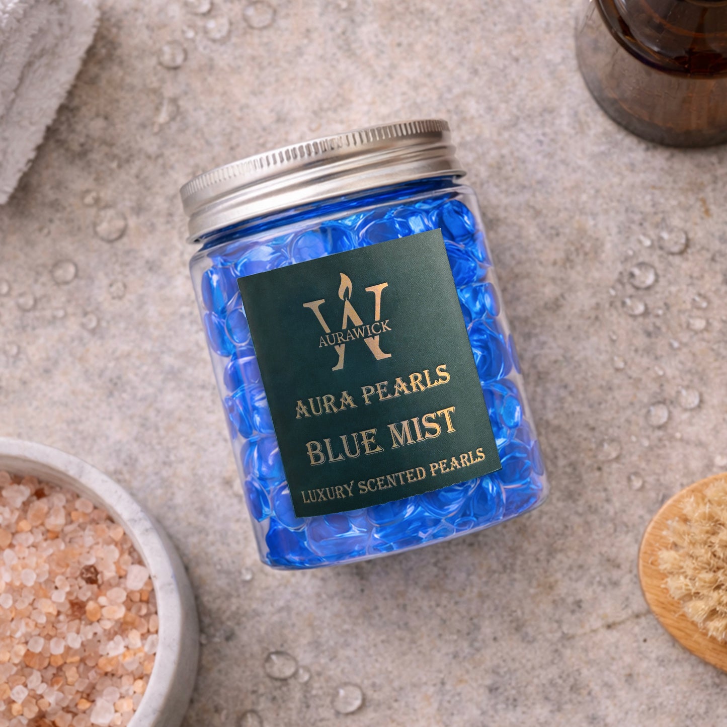 Aurawick Aura Pearls Blue Mist – Long-Lasting Fragrance Beads | Advanced Odor Eliminator & Deodorizer for Car, office cabin, & Wardrobe| 1 Pack