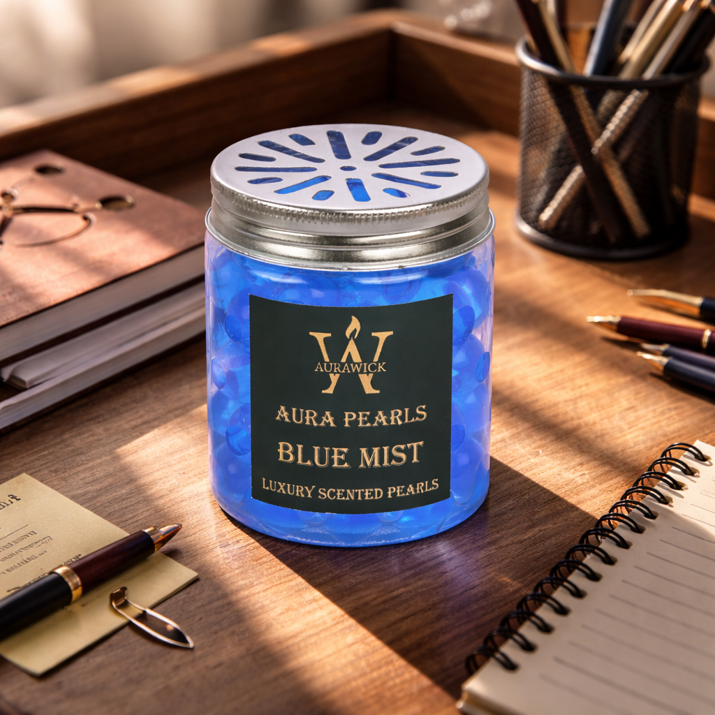 Aurawick Aura Pearls Blue Mist – Long-Lasting Fragrance Beads | Advanced Odor Eliminator & Deodorizer for Car, office cabin, & Wardrobe| 1 Pack