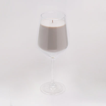 Ciderwood  & Sandalwood Serenity -  Ciderwood & Sandalwood Scented Solid Candle in Wine Glass