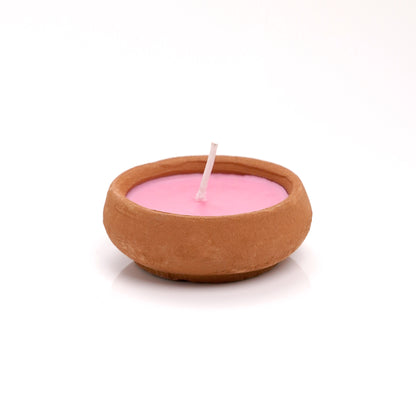 Set of 100 Handmade Diyas with Lavender and Rose Essence