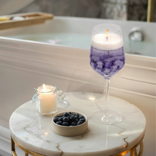 Lavender Reverie -  Lavender Scented Candle in Wine Glass