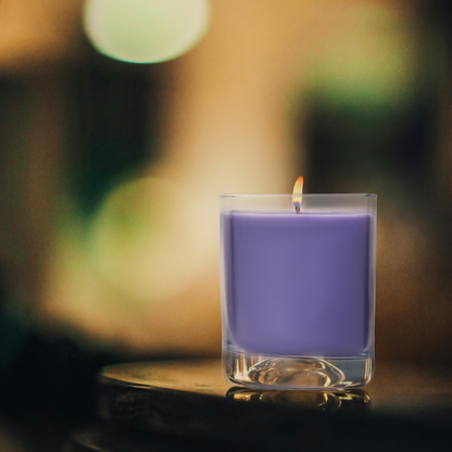 Lavender Barrellight -  Lavender Scented Solid Candle in Plain Whisky Glass