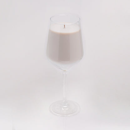 Vanilla Serenity -  Vanilla Scented Solid Candle in Wine Glass