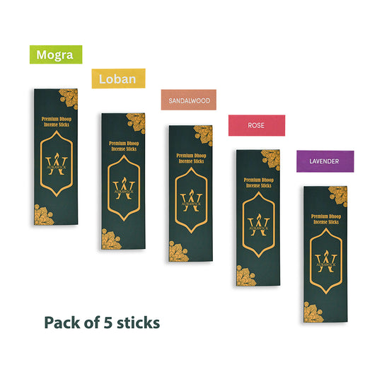 Dhoop Sticks Mogra, Loban Sandalwood, Rose and Lavender