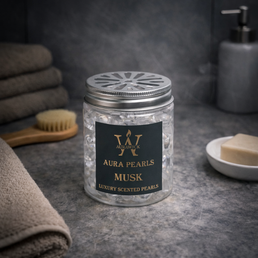 Aurawick Aura Pearls Musk – Long-Lasting Fragrance Beads | Advanced Odor Eliminator & Deodorizer for Car, office cabin, & Wardrobe| 1 Pack