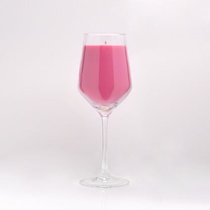 Rose Serenity -  Rose Scented Solid Candle in Wine Glass