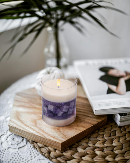 Lavender Aura -  Lavender Scented Candle in Whisky Glass