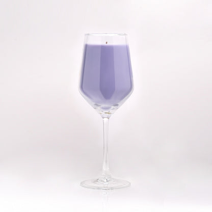 Lavender Serenity -  Lavender Scented Solid Candle in Wine Glass