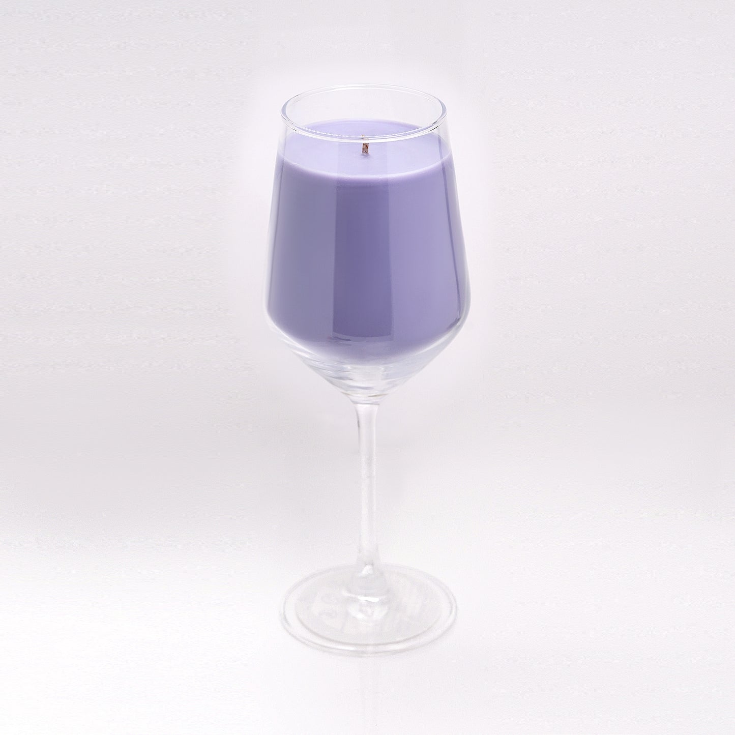 Lavender Serenity -  Lavender Scented Solid Candle in Wine Glass