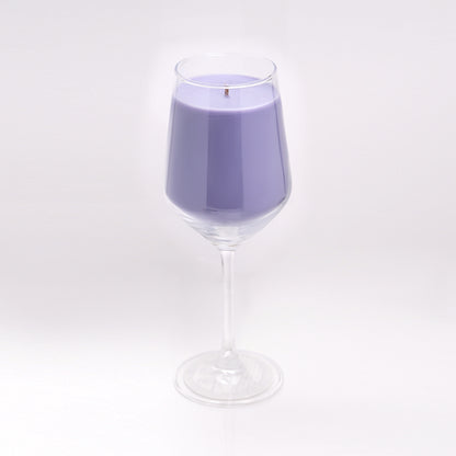 Lavender Serenity -  Lavender Scented Solid Candle in Wine Glass