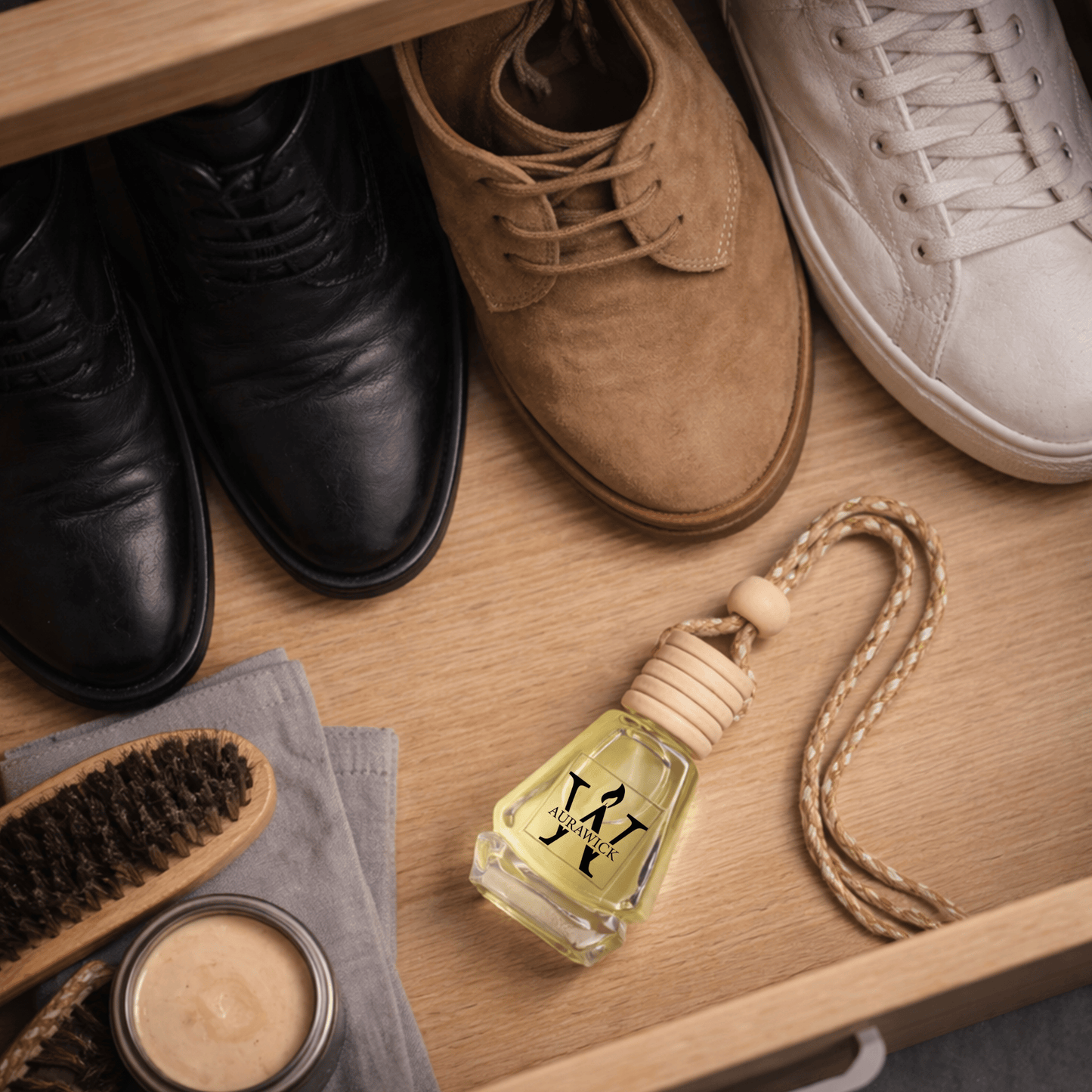 Aurawick Purespace Rose – Hanging Glass Bottle Air Freshener | Premium English Rose Liquid Diffuser for Car, Home & Office | Long-Lasting Luxury Fragrance | 10ml