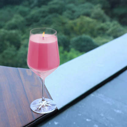 Rose Serenity -  Rose Scented Solid Candle in Wine Glass