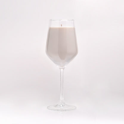 Vanilla Serenity -  Vanilla Scented Solid Candle in Wine Glass