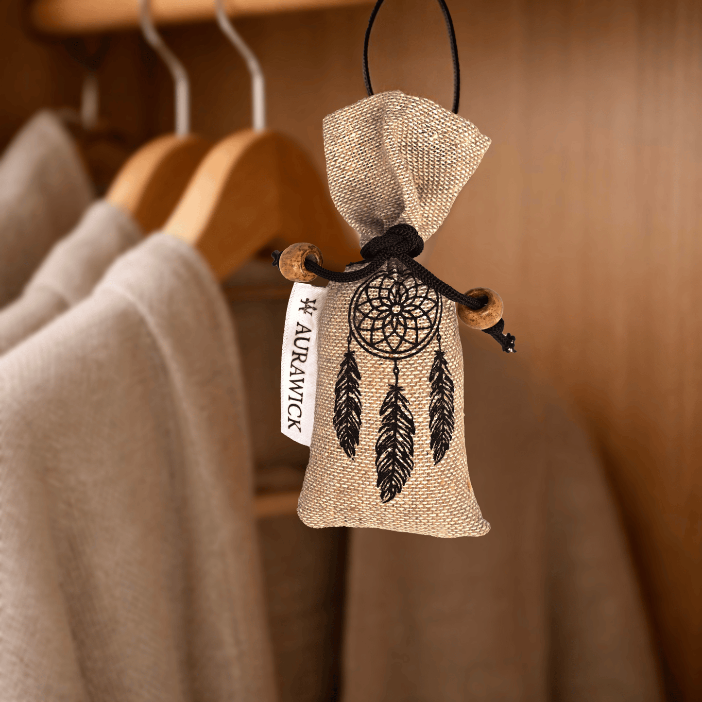 Aurawick AuraNest Musk – 100% Pure Camphor Air Purifier Pouch | Premium Velvet Musk Organic Essence Hanging Freshener | Natural Odor Neutralizer for Car, Wardrobe & Office | 1 Pack